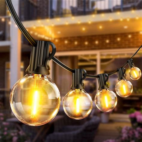 FGRYB Solar String Festoon Lights Outdoor 49 Ft Garden Lights Solar