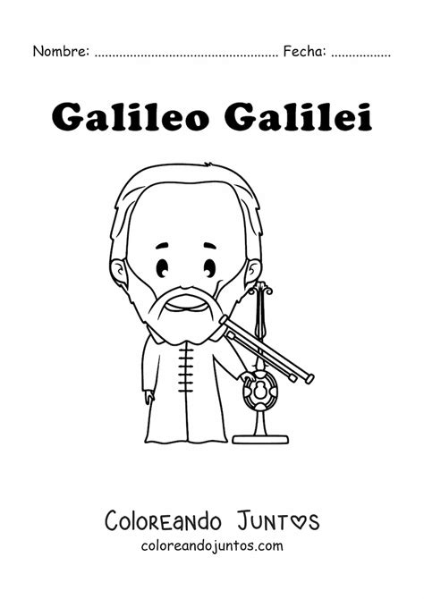 Galileo Galilei Kawaii Coloreando Juntos