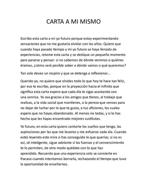 CARTA A MI MISMO Frases Sabias Cartas Frases Bonitas