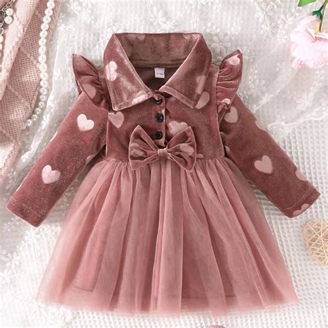 Naisibaby Cute Princess Dress For Toddler Girls Mesh Long Sleeve Dress