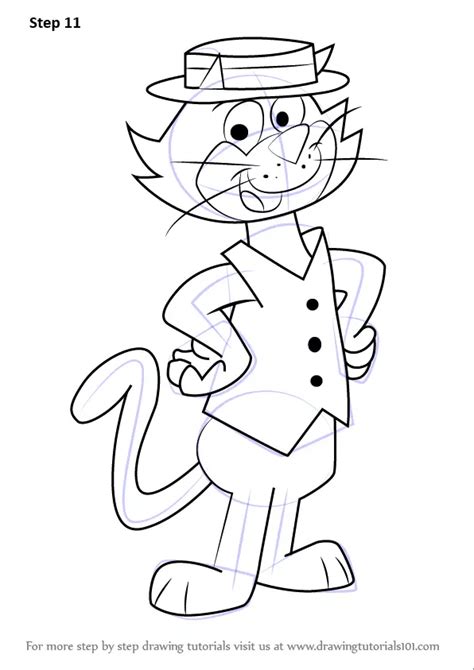 Step By Step How To Draw Top Cat