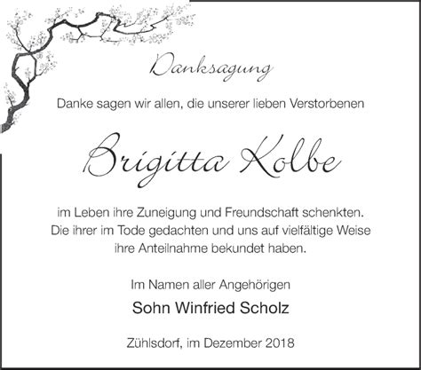 Traueranzeigen Von Brigitta Kolbe M Rkische Onlinezeitung Trauerportal