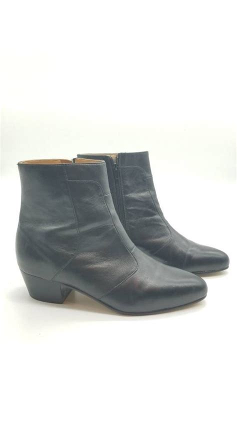 Giorgio Brutini Calloway Leather Cuban Heel Ankle Boots Black Atelier