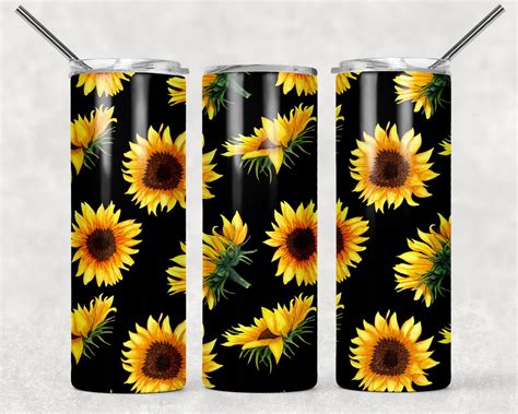 Sunflower Sublimation Designs Downloads Skinny Tumbler 20oz Etsy