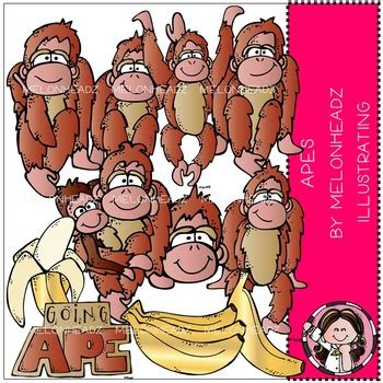 Apes Clip Art COMBO PACK By Melonheadz By Melonheadz TpT