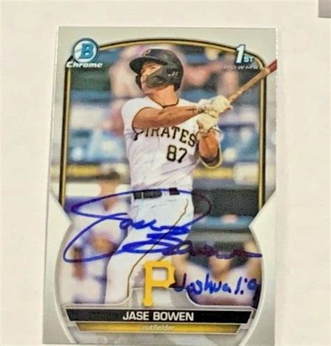 Jase Bowen 2023 Bowman CHROME Autograph Signed Card Pittsburgh BCP 146