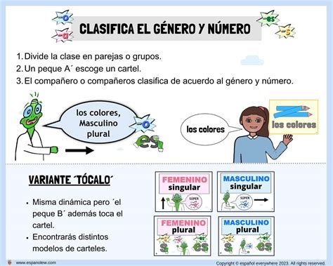 Concordancia G Nero Y N Mero En Clase De Espa Ol Para Ni Os