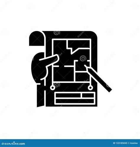 Planning Black Icon Vector Sign On Isolated Background Planning