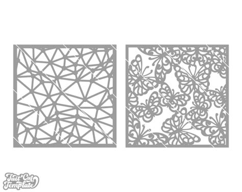 16 Square Panel Set Svg Dxf Laser Cut Decorative Panel Etsy