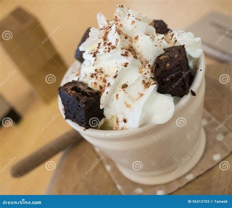 Brownie and icecream stock image. Image of restaurant - 56313703