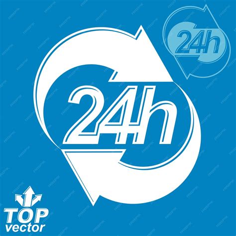 Premium Vector | 3d vector 24 hours graphic symbol with invert version