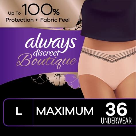 Always Discreet Boutique High Rise Incontinence Size Large Underwear 36 Ct Kroger