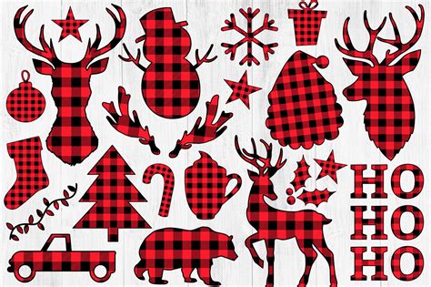 Christmas Buffalo Plaid Clipart Graphic By Twingenuity Graphics · Creative Fabrica