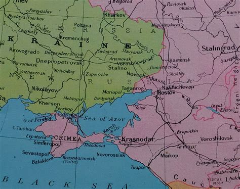 Soviet Map European Russia South Political Ukraine Crimea