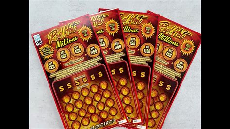 PROFIT SESSIONRED HOT MILLIONS ILLINOIS LOTTERY TICKETS SCRATCH OFFS