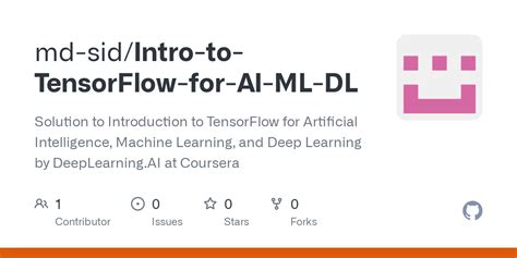 Github Md Sid Intro To Tensorflow For Ai Ml Dl Solution To