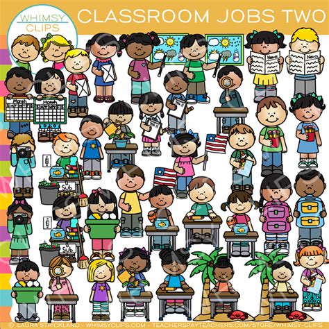 Classroom Jobs Clip Art Set Two Images And Illustrations Whimsy Clips