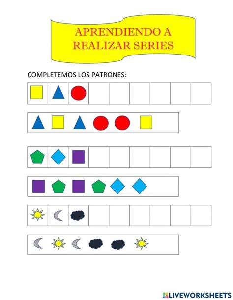 Patrones Con Objetos Y Figuras Interactive Worksheet Teachers Online