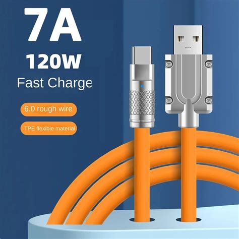 120W S Per H Zl Arj Kablosu USB Tip C Mikro USB S V Silikon Kablo