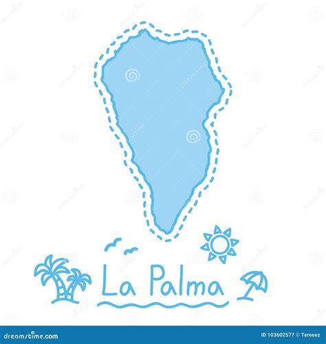 El Mapa De La Isla De Palma Del La Aisl Las Islas Canarias Del