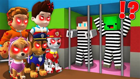 Jj And Mikey Escape From Scary Paw Patrol Exe Prison In Minecraft