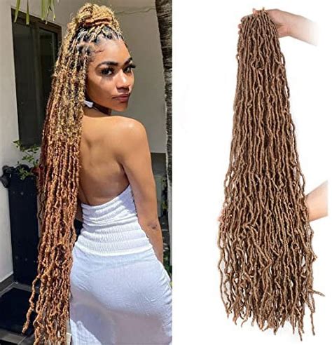 Zrq Packs Inch Faux Locs Crochet Braids Hair Strawberry