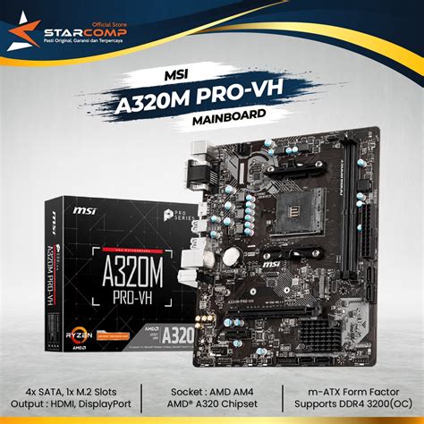 Jual Motherboard Msi A M Pro Vh Amd Am Ddr Shopee Indonesia