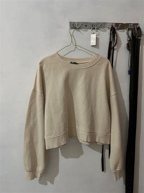 ZARA Sweater Creme Nude BUY1GET1 Fesyen Wanita Pakaian Wanita