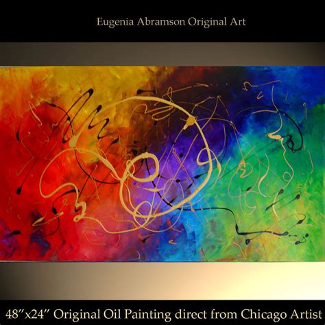 Eugenia Abramson Art Original Abstract Modern Oil Painting On Canvas