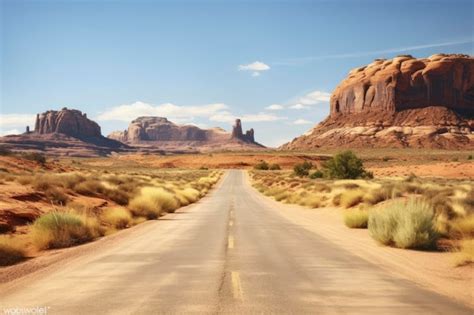 Paisaje De La Carretera Del Desierto Foto Premium