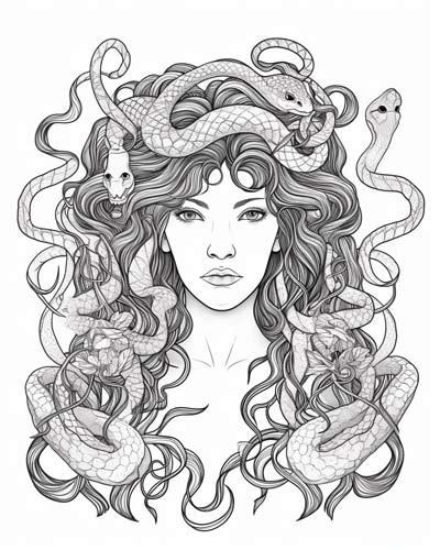 Greek Mythology Coloring Pages Medusa