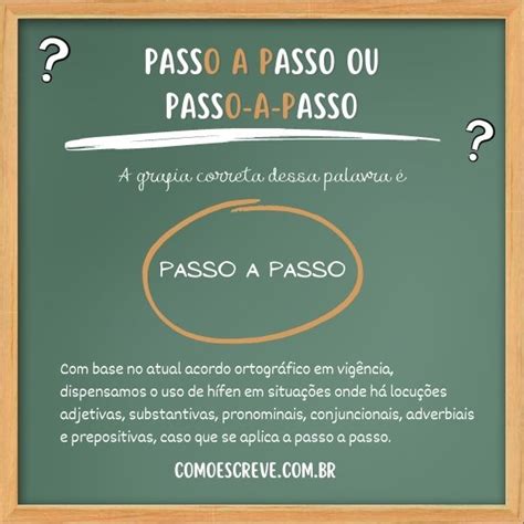 Passo A Passo Ou Passo A Passo Com Ou Sem Hífen