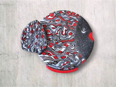 Lava Rock Art Unique Ceramic Fish Wall Decor Ideal For Apartment