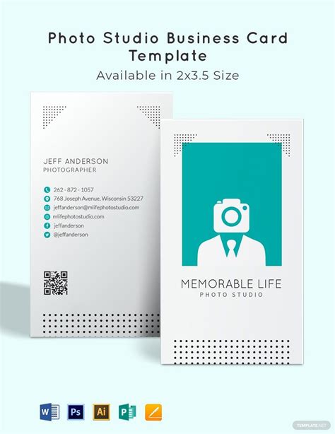 Photo Studio Business Card Template in Illustrator, PSD, Word ...