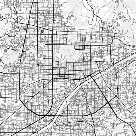 Downtown map of Matsuyama, Japan (松山市) - HEBSTREITS Sketches | Matsuyama, Downtown, Map