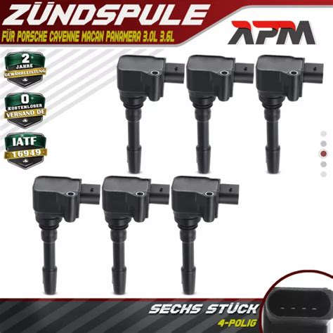 6X BOBINE D ALLUMAGE Pour Porsche Cayenne 92A 3 6L Macan 95B 3 0L