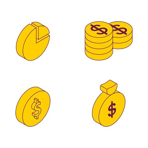 Financial Business Isometric Icon Set Vector Art At Vecteezy