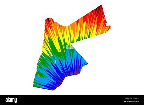 Jordan Map Is Designed Rainbow Abstract Colorful Pattern Hashemite