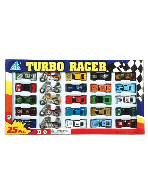 Turbo Racer Toy Cars And Motorcycles 25 Piece Set