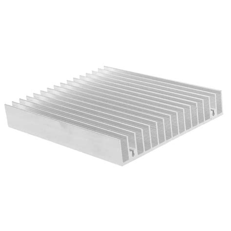 Silver Tone Aluminium Heat Diffuse Heat Sink Cooling Fin 120x100x18mm