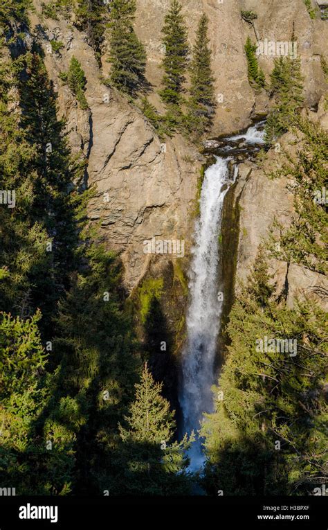 Tower Falls waterfalls, Grand Canyon of Yellowstone, Yellowstone National Park, Wyoming, USA ...