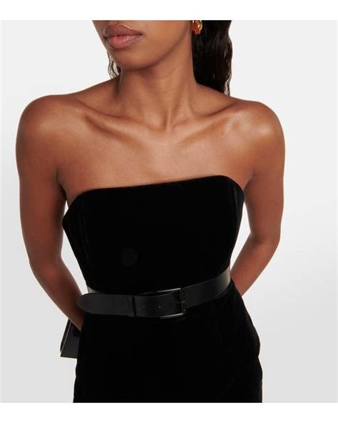 Max Mara Giubba Strapless Velvet Corset Top In Black Lyst