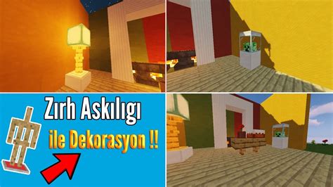 Minecraft Zırh Askısı İle Dekorasyon Nasıl Yapılır Mod suz ve