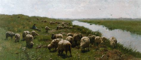 Anton Mauve Paintings Prev For Sale A Shepherd And Flock In The Dunes