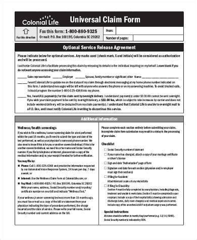 Universal Claim Form Pdf Fill Online Printable Fillable Blank