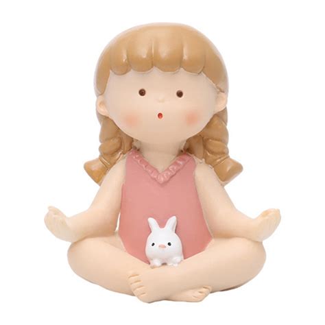 Cute Yoga Pose Figurine Meditation Creative Decoration Collectible