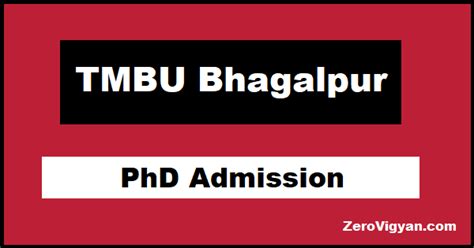 Tilka Manjhi Bhagalpur University Tmbu Bhagalpur Phd Admission 2022