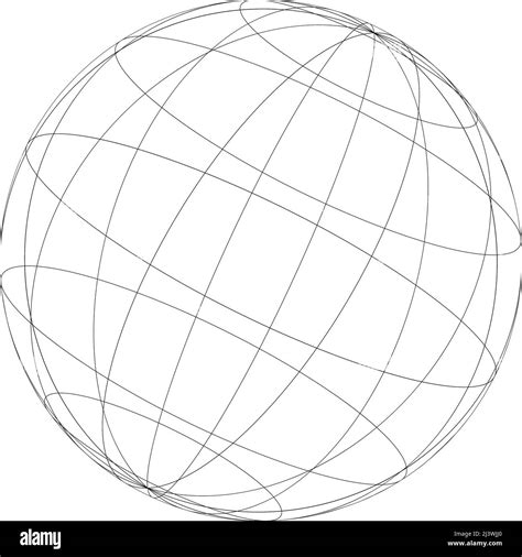 Wireframe Grid Mesh Sphere Globe Ball Vector Illustration Stock