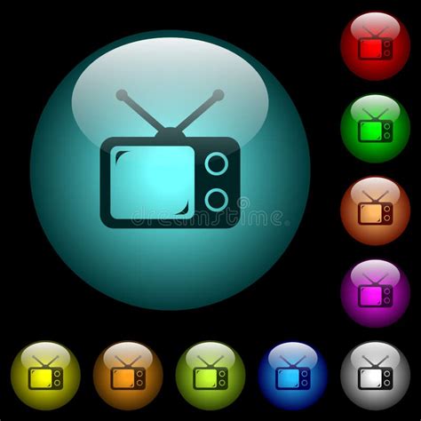 Iconos Fijados Estilo Simple De La Televisi n Ilustración del Vector