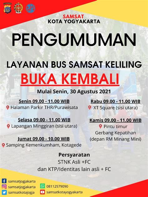 Senin Layanan Bus Samsat Keliling Kembali Dibuka ZonaJogja